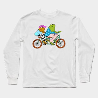 Best Friends Frog and Toad Ride A Bike Long Sleeve T-Shirt